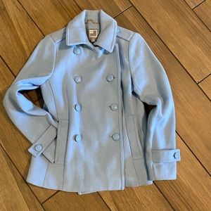 JCP brand pale blue wool blend pea coat size M